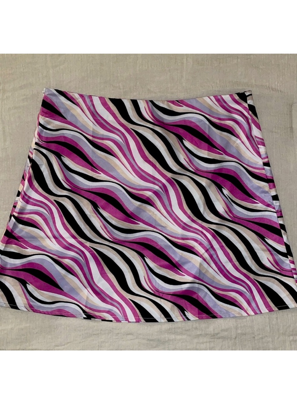 SHEIN Purple Retro Wavy Swirl Print Mini Skirt Size XL